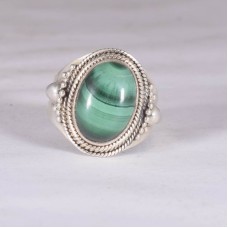 Malachite ring, gemstone ring, sterling silver ring